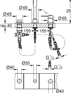 Grohe essence 3-hull kar- og dusjkombinasjon
