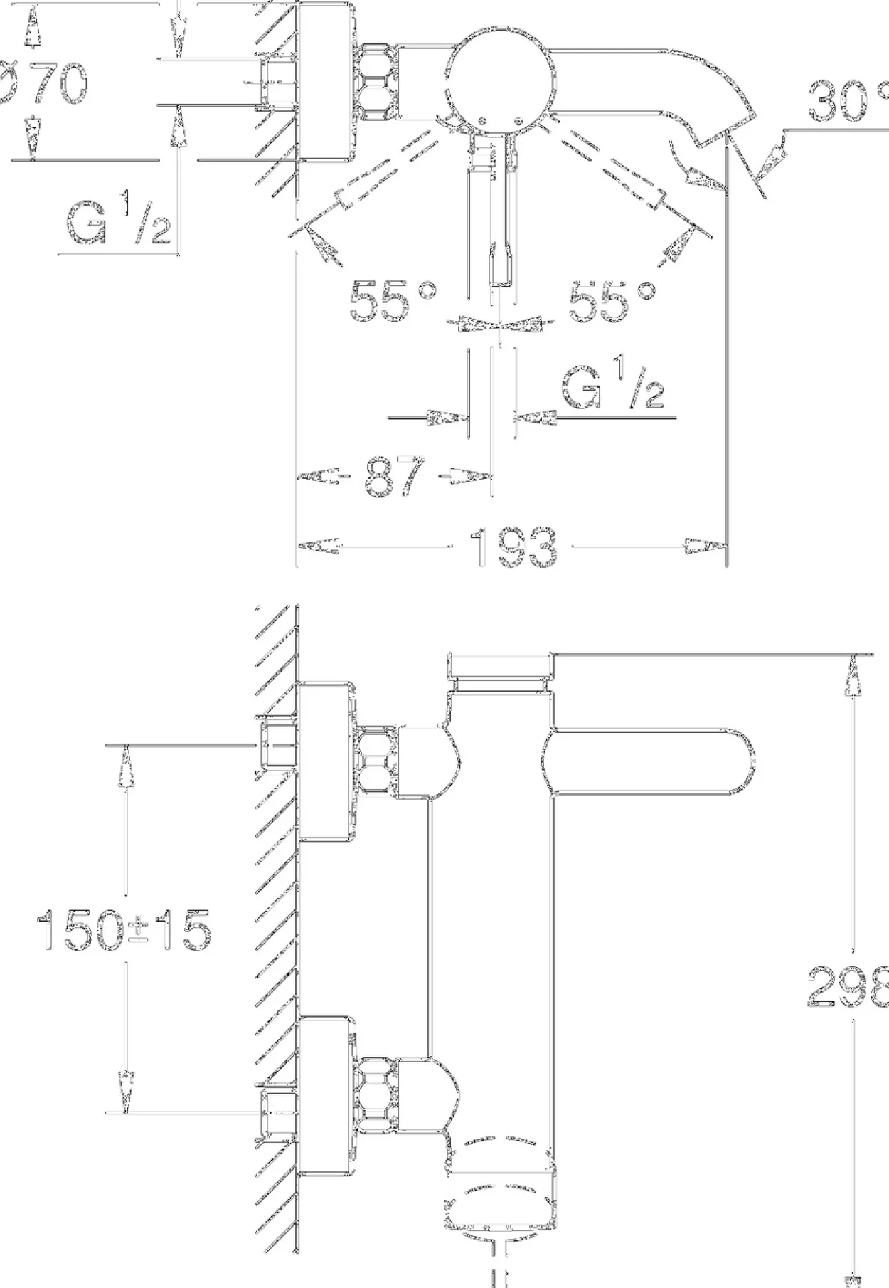 Grohe essence kar- og dusjbatteri krom