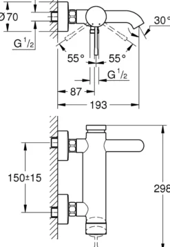 Grohe essence kar- og dusjbatteri warm sunset