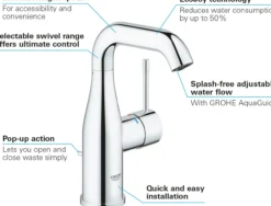 Grohe essence new servantbatteri s-size m/oppløftsventil