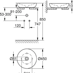 Grohe essence servant ø45 cm u/overløp alpinhvit