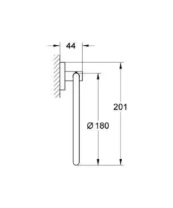 Grohe essentials håndklering ø180 krom