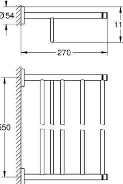 Grohe essentials håndklestang 60,5 cm