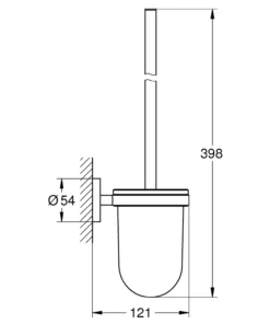 Grohe essentials toalettbørste til vegg krom