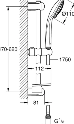 Grohe euphoria 110 champagne dusjsett 60 cm
