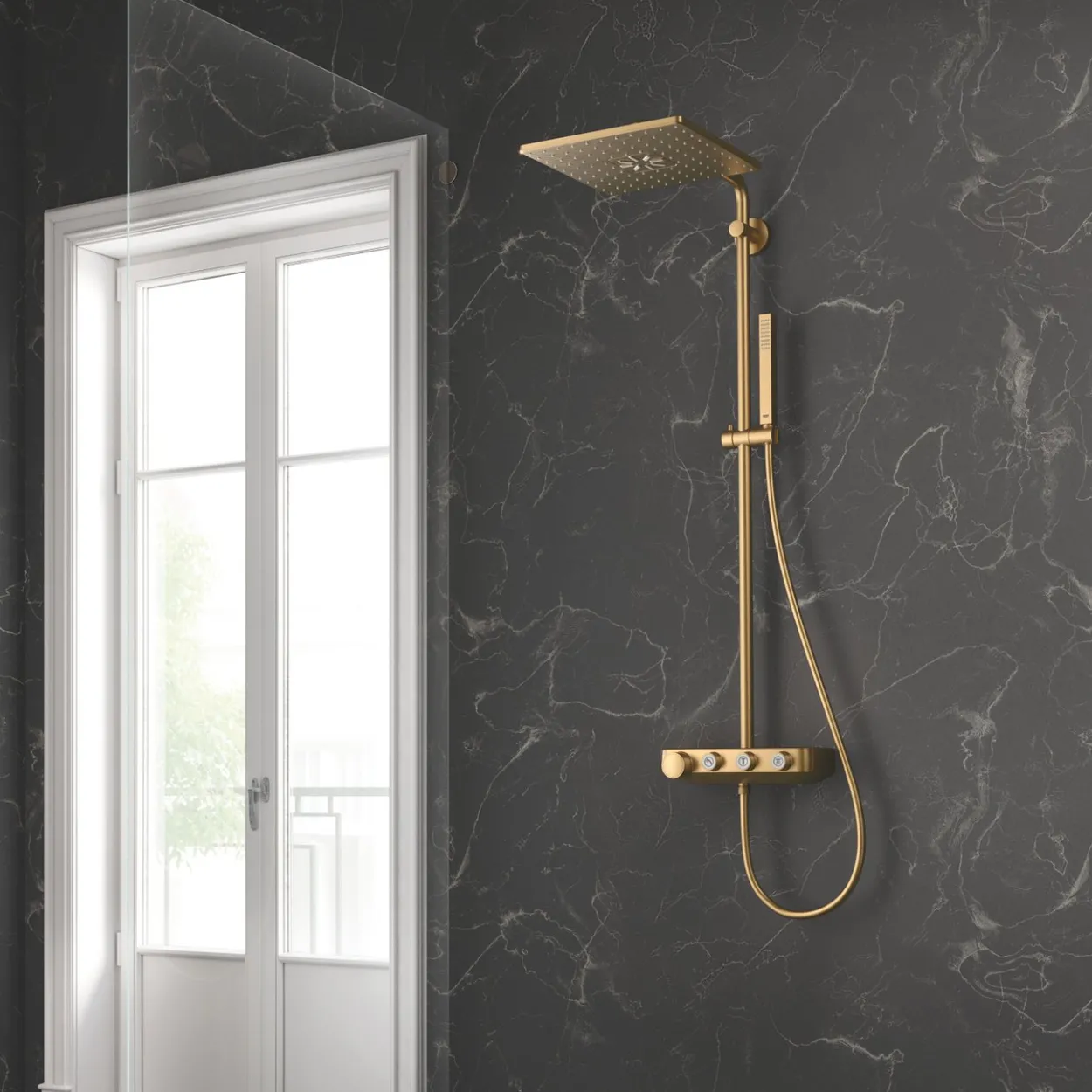 Grohe euphoria smartcontrol dusjsystem 310 dube duo børstet cool sunrise