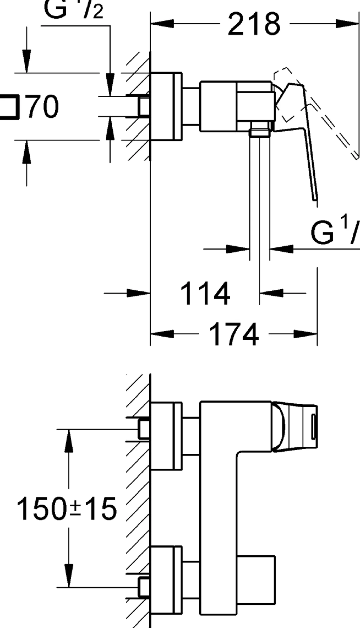 Grohe eurocube dusjbatteri