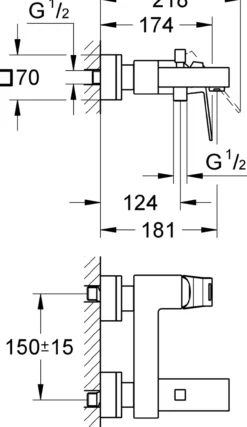 Grohe eurocube ett-greps badekararmatur