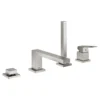 Grohe eurocube 4-hulls badekarbatteri supersteel