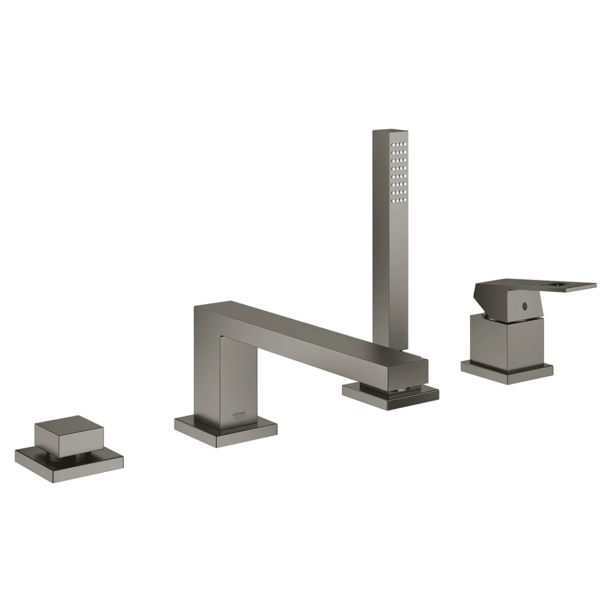 Grohe eurocube 4-hulls badekarbatteri børstet hard grafitt