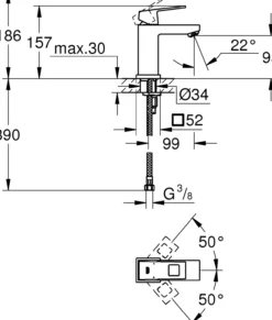 Grohe eurocube servantbatteri small
