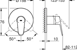 Grohe eurodisc cosmopolitan dusjbatteri for innbygging krom