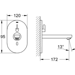 Grohe eurosmart cosmopolitan e elektronisk servantbatteri krom