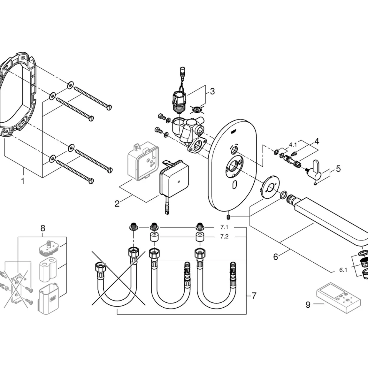 Grohe eurosmart cosmopolitan e elektronisk servantbatteri krom