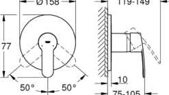 Grohe eurostyle cosmopolitan dusjbatteri for innbygging krom