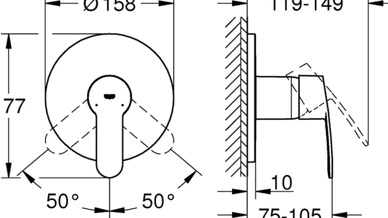 Grohe eurostyle cosmopolitan dusjbatteri for innbygging krom