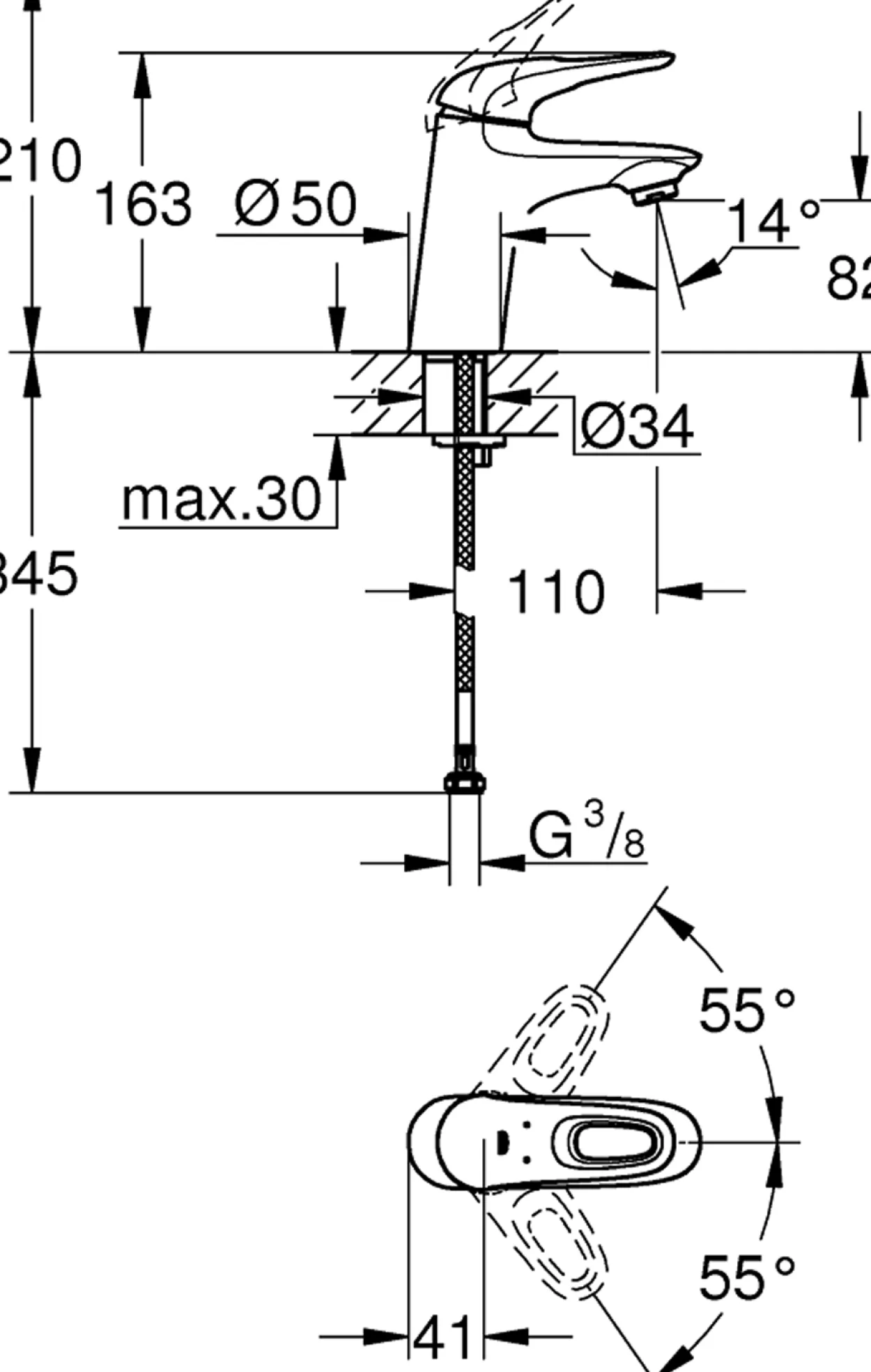 Grohe eurostyle servantbatteri krom