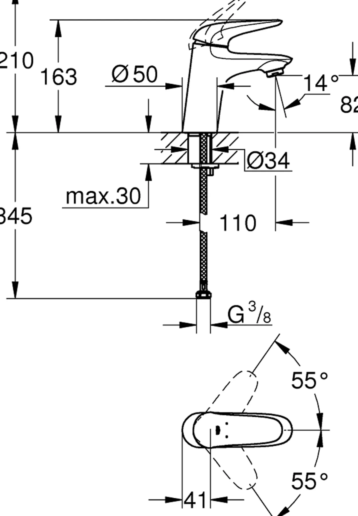 Grohe eurostyle servantbatteri krom