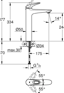 Grohe eurostyle servantbatteri xl åpent håndgrep
