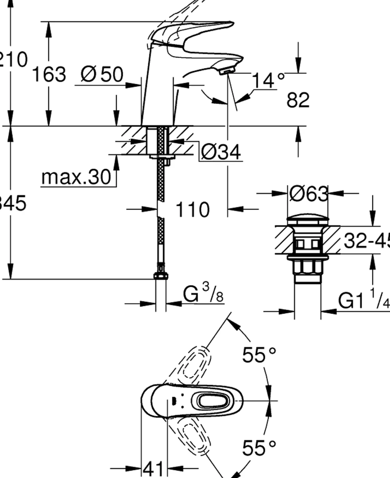 Grohe eurostyle servantbatteri krom
