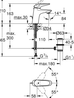 Grohe eurostyle solid s servantbatteri m/oppløft krom