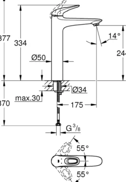 Grohe eurostyle xl servantbatteri månehvit