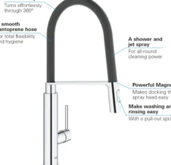 Grohe feel professional kjøkkenarmatur m/uttrekkbar dusj