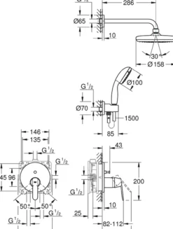 Grohe get perfect dusjsett med vitalio start 210 krom
