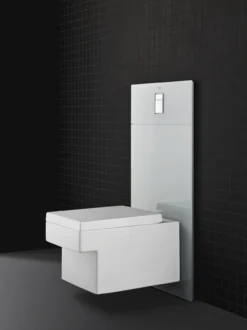 Grohe glassmodul for veggskål m/trykkplate måne hvit