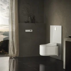 Grohe glassmodul for veggskål m/trykkplate måne hvit