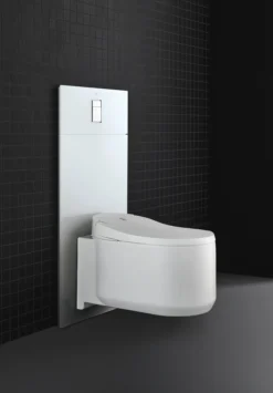 Grohe glassmodul for veggskål m/trykkplate måne hvit