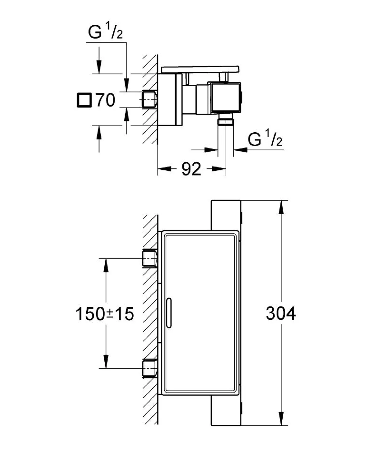 Grohe grohterm cube dusjtermostat m/hylle krom