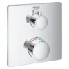 Grohe grohtherm badekartermostat firkantet for innbygging m/2 utløp krom