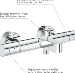 Grohe grohtherm 800 cosmopolitan kar- og dusjbatteri krom