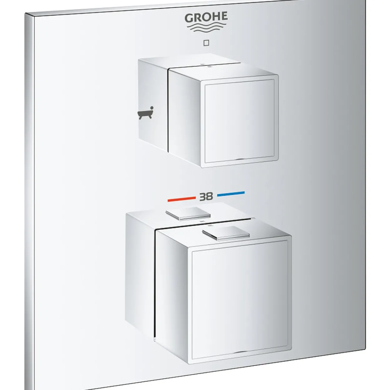Grohe grohtherm cube badekarbatteri m/termostat for 2 uttak krom