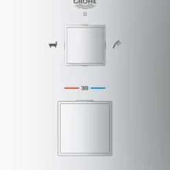 Grohe grohtherm cube badekarbatteri m/termostat for 2 uttak krom