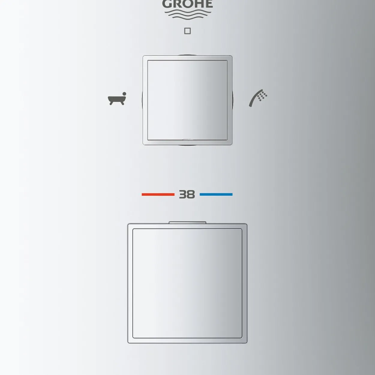 Grohe grohtherm cube badekarbatteri m/termostat for 2 uttak krom