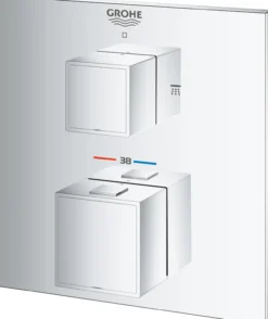 Grohe grohtherm cube dusjbatteri m/2 uttak krom