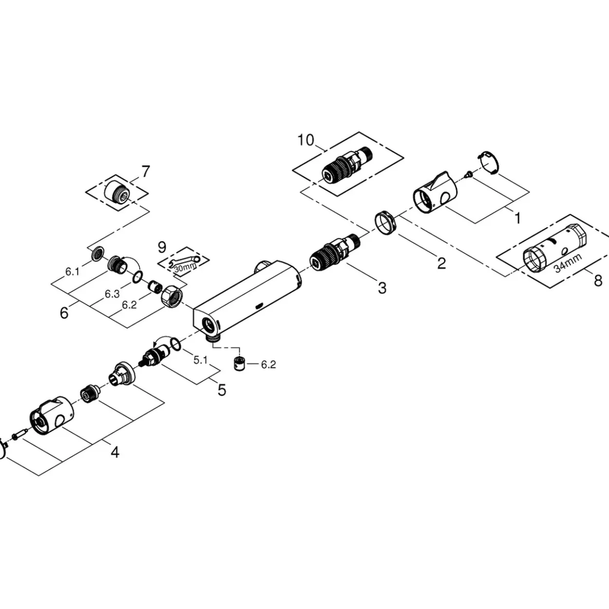 Grohe grohtherm 800 dusjbatteri krom