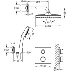 Grohe grohtherm dusjsett for innbygging cube krom