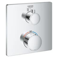 Grohe grohtherm dusjtermostat firkantet for innbygging m/1 utløp krom
