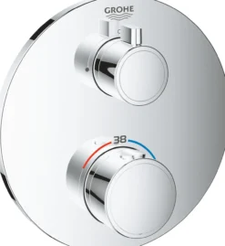 Grohe grohtherm dusjtermostat rund for innbygging m/1 utløp krom