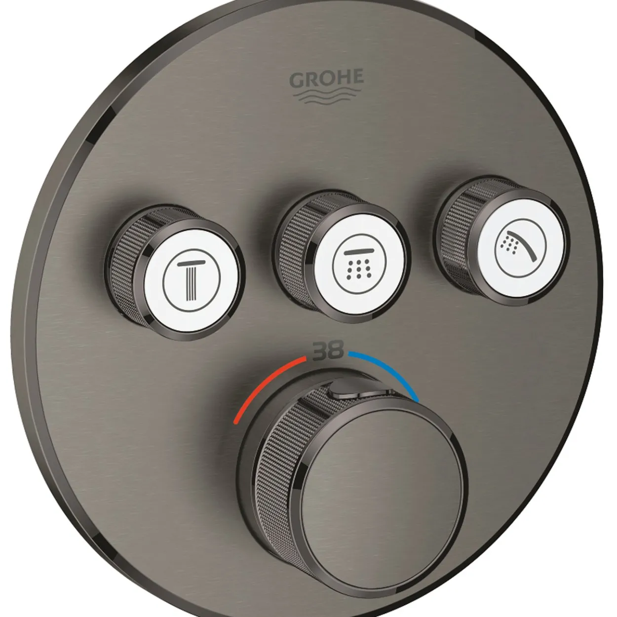 Grohe grohtherm smartcontrol dusjbatteri m/3 ventiler børstet hard graphite