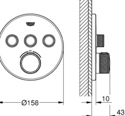 Grohe grohtherm smartcontrol dusjbatteri m/3 ventiler cool sunrise