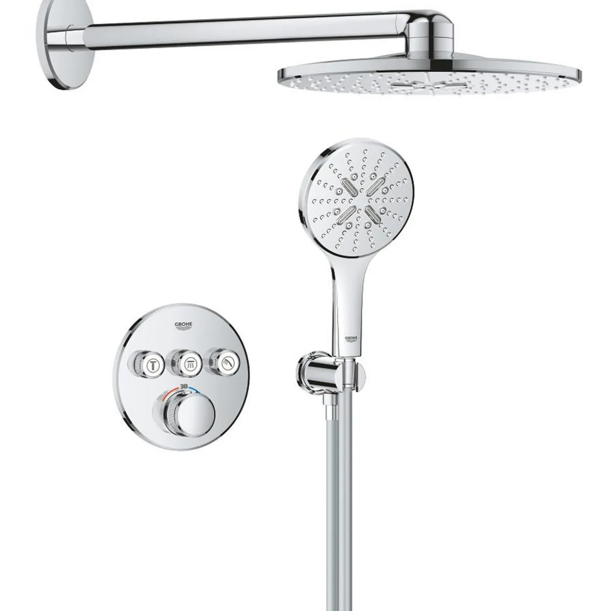Grohe grohtherm smartcontrol dusjsett for innbygging round krom