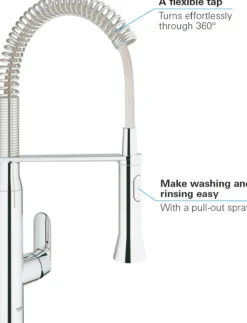 Grohe k7 kjøkkenarmatur medium m/uttrekkbar tut