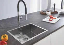 Grohe k700 kjøkkenkum 55x45 cm m/avløpsgarnityr rustfritt stål