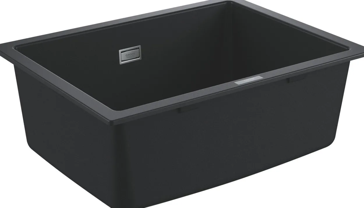 Grohe k700u kjøkkenkum 61x46 cm sort kvartskompositt m/avløpsgarnityr