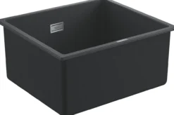 Grohe k700u kjøkkenkum 45,7 x 40,6 cm sort kvartskompositt m/avløpsgarnityr
