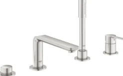 Grohe lineare 4-hulls badekarbatteri børstet supersteel